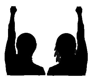 [IMAGE - silhouette of two people with raised fists]